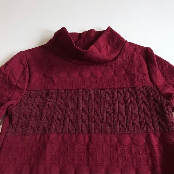 Textured Long Sleeve Cowl Turtleneck Knit Dress Pockets Sz M NWT - Picture 10 of 16